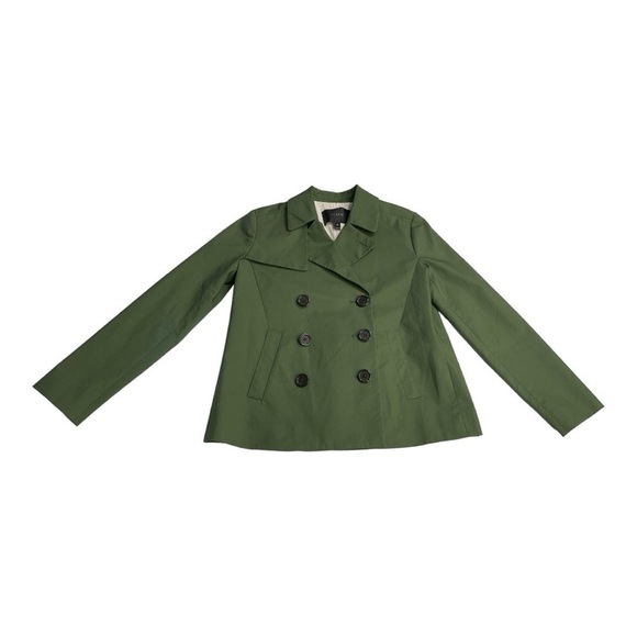 J. Crew Swing trench in Japanese cotton, cropped short Trench, Olive Khaki, OP - Picture 7 of 15